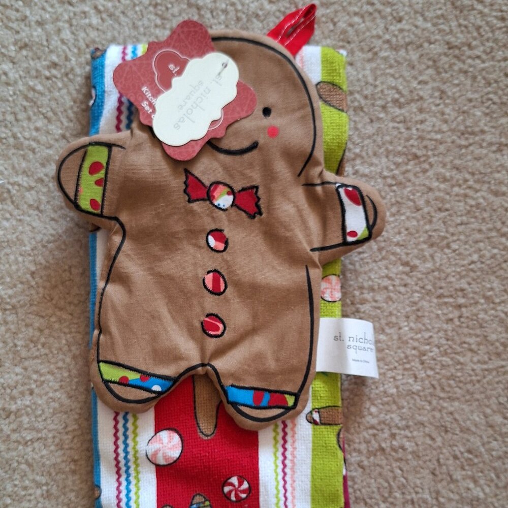Kitchen Towel & Hot Mitt - Gingerbread Man